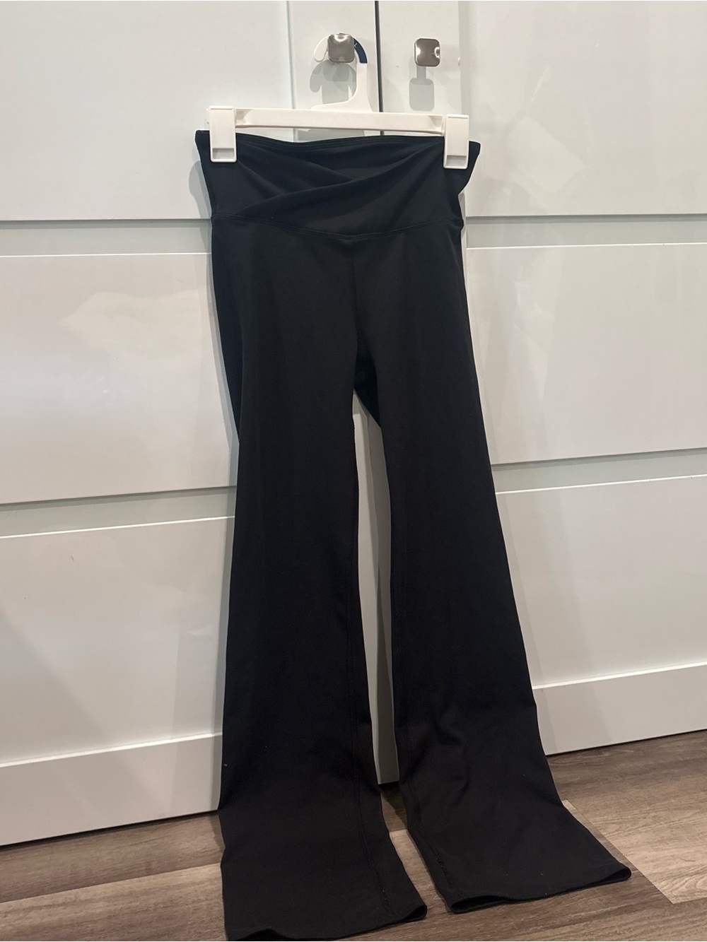 Women's Black Flared Yoga Pants - High Waist